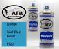 Preview: Dodge, Surf Blue Pearl, FQD: 400ml Sprühdose + 400ml Klarlack - Set, von ATW Autoteile West.